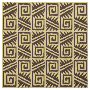 Ikat Aztec Tribal - Schokolade Braun und Tan Stoff