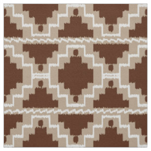 Ikat Aztec Tribal - Schokoladenbraun und Taupe Stoff
