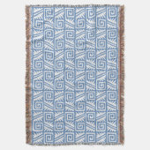 Ikat Aztec Tribal - Sky Blue und White Decke (Vorderseite Vertikal)