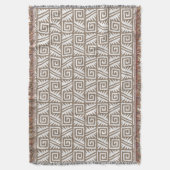 Ikat Aztec Tribal - Taupe Tan und Creme Decke (Vorderseite Vertikal)