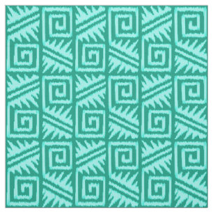 Ikat Aztec Tribal - Türkis und Aqua Stoff