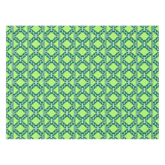 Ikat Aztec Tribal - Wald und Kalkgrün Tischdecke (Vorderseite (Horizontal))