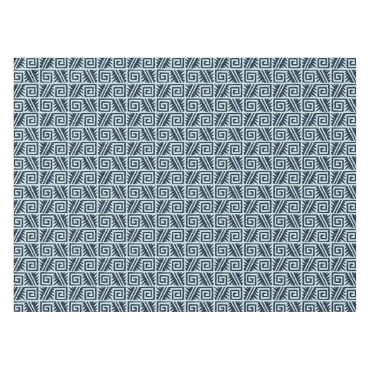 Ikat aztekisches Muster - Indigo und hellblaues Tischdecke (Vorderseite (Horizontal))