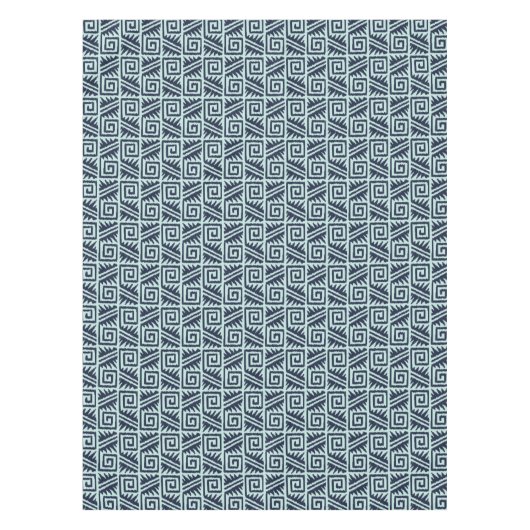 Ikat aztekisches Muster - Indigo und hellblaues Tischdecke (Vorderseite)