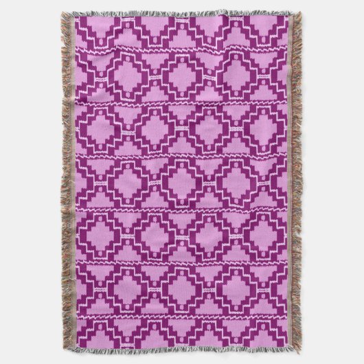 Ikat aztekisches Stammes- - Amethyst Lila und Decke (Vorderseite Vertikal)