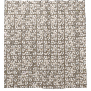 Ikat aztekisches Stammes- - Taupe TAN und Weiß Duschvorhang