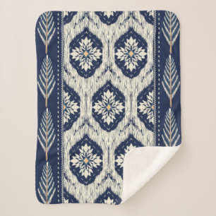 Ikat-Blumen-Paisley-Muster Sherpadecke