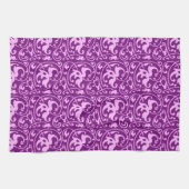 Ikat Blumendamast - Orchidee und Lila Geschirrtuch (Horizontal)