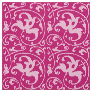 Ikat Blumendamast - pinkfarben und blaß - Rosa Stoff