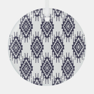 Ikat Boho Aztec Textil Motiv Ornament Aus Glas