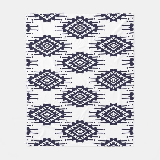 Ikat Boho Aztec Textile Motif Fleecedecke (Vorderseite)