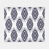 Ikat Boho Aztec Textile Motif Fleecedecke (Vorderseite (Horizontal))