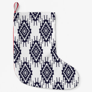 Ikat Boho Aztec Textile Motif Kleiner Weihnachtsstrumpf