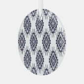 Ikat Boho Aztec Textile Motif Ornament Aus Glas (Vorderseite links)