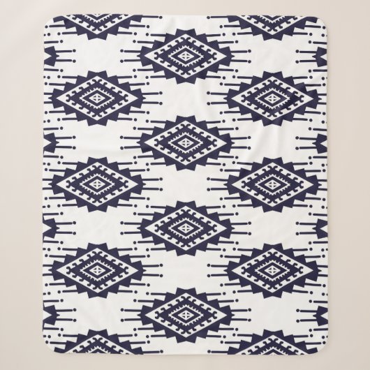 Ikat Boho Aztec Textile Motif Sherpadecke (Vorderseite)