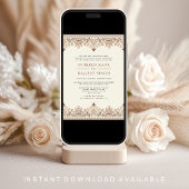 Ikat Border All in One Anand Karaj Sikh Wedding Einladung