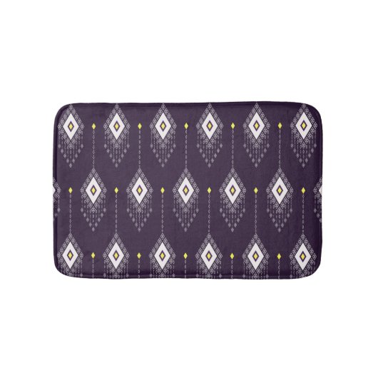 Ikat Chandelier Pattern: Vintages Textildesign Badematte (Vorderseite)