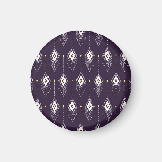 Ikat Chandelier Pattern: Vintages Textildesign Magnet (Vorne)