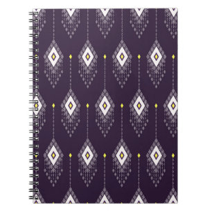 Ikat Chandelier Pattern: Vintages Textildesign Notizblock