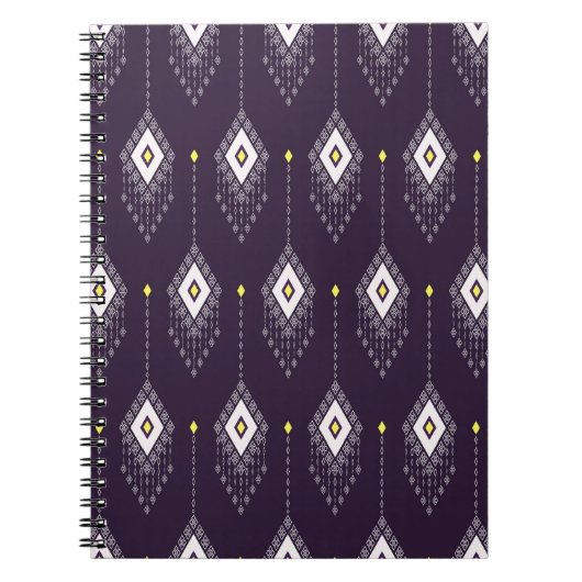 Ikat Chandelier Pattern: Vintages Textildesign Notizblock (Vorderseite)