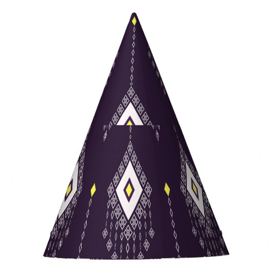 Ikat Chandelier Pattern: Vintages Textildesign Partyhütchen (Vorderseite)
