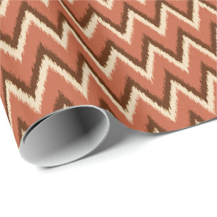 Ikat Chevron Streifen - Rost, Braun und Beige Geschenkpapier