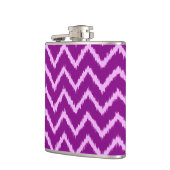 Ikat Chevrons - Amethyst lila und leicht orchid Flachmann (Links)