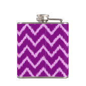 Ikat Chevrons - Amethyst lila und leicht orchid Flachmann (Rückseite)