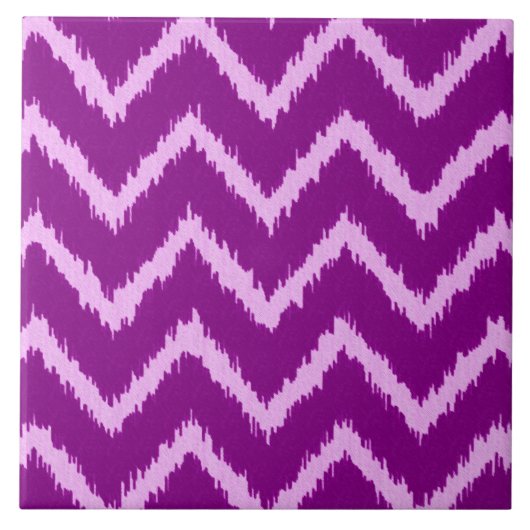 Ikat Chevrons - Amethyst lila und leicht orchid Fliese (Vorderseite)