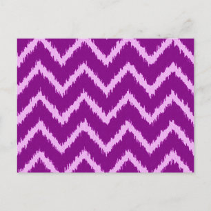 Ikat Chevrons - Amethyst lila und leicht orchid Postkarte