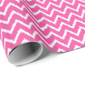 Ikat Chevrons - Deep fuchsia pink und weiß Geschenkpapier (Rolleneckpunkt)