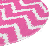 Ikat Chevrons - Deep fuchsia pink und weiß Schneidebrett (Ecke)