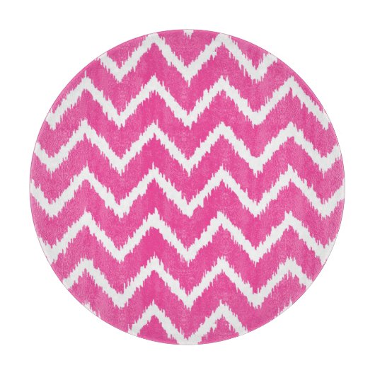 Ikat Chevrons - Deep fuchsia pink und weiß Schneidebrett (Vorderseite)