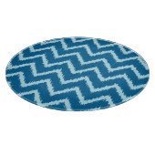 Ikat Chevrons - Indigo und Blass Blue Schneidebrett (Ecke)