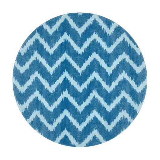 Ikat Chevrons - Indigo und Blass Blue Schneidebrett (Vorderseite)