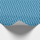 Ikat Chevrons - Indigo und Blauer Blau Geschenkpapier (Ecke)