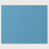 Ikat Chevrons - Indigo und Blauer Blau Geschenkpapier (Flach)
