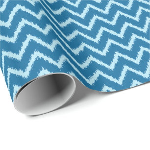 Ikat Chevrons - Indigo und Blauer Blau Geschenkpapier