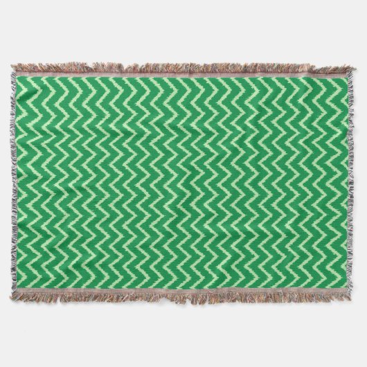 Ikat Chevrons - Kiefer und hellgrün Decke (Vorderseite)