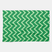 Ikat Chevrons - Kiefer und hellgrün Geschirrtuch (Horizontal)