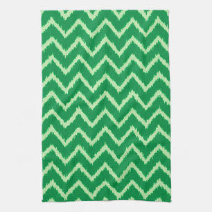 Ikat Chevrons - Kiefer und hellgrün Geschirrtuch