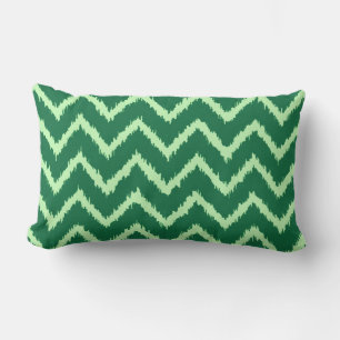 Ikat Chevrons - Kiefer und hellgrün Lendenkissen