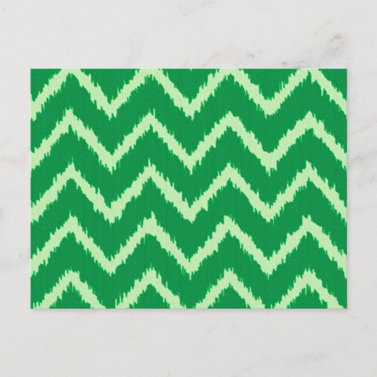 Ikat Chevrons - Kiefer und hellgrün Postkarte (Vorderseite)
