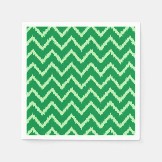 Ikat Chevrons - Kiefer und hellgrün Serviette (Vorderseite)
