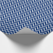 Ikat Chevrons - Marineblau und weiß Geschenkpapier (Ecke)