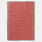 Ikat Chevrons - rot und braun in China Decke (Vorderseite Vertikal)