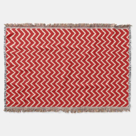 Ikat Chevrons - rot und braun in China Decke (Vorderseite)