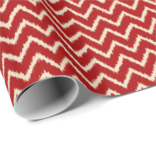 Ikat Chevrons - rot und braun in China Geschenkpapier