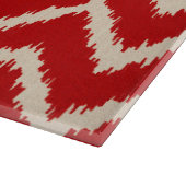 Ikat Chevrons - rot und braun in China Schneidebrett (Ecke)