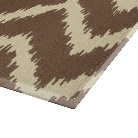 Ikat Chevrons - Schokoladenbraun und -braun Schneidebrett (Ecke)